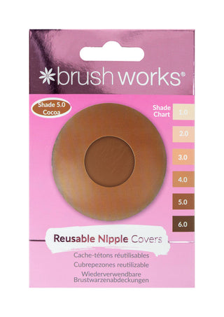 Brushworks Reusable Silicone Nipple Covers Shade 5.0 - Cocoa