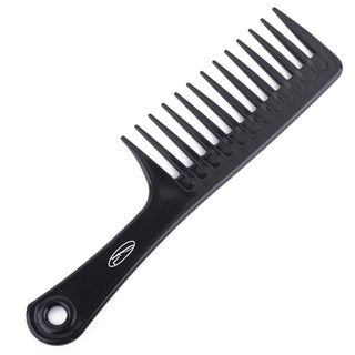 Jumbo Rake Comb with Handle – Black, Wide-Tooth Detangling Comb