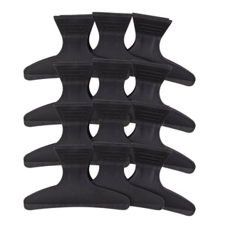 12 Pack Black Butterfly Clips
