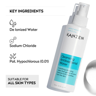 Kanzen Skincare Cleansing Water 125ml - Hypochlorous Acid Spray for Sensitive Skin
