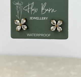 Flex Barn Tarnish Resistant Flower Zirconia Studs